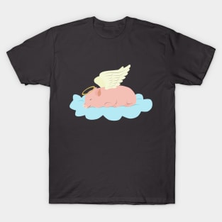 Piggy angel sleeping on a cloud T-Shirt